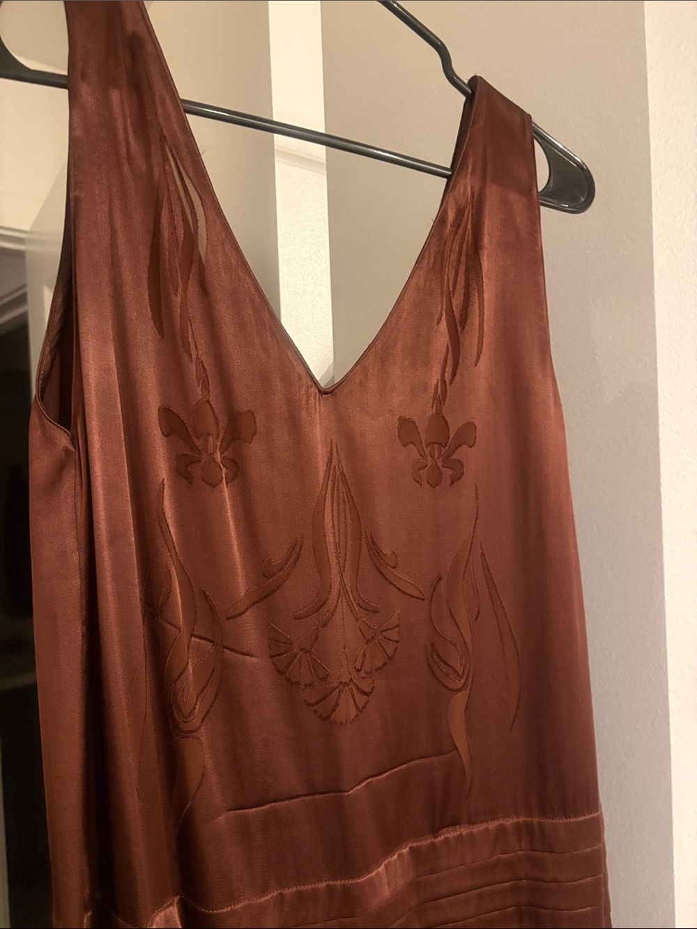 Zara Brown Fringe Maxi Dress with V-Neck - Picture 2 of 5